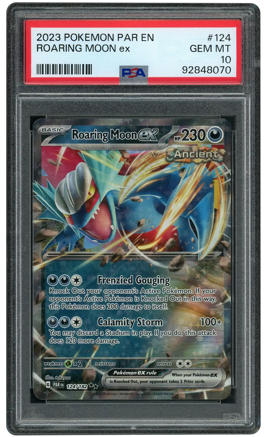 2023 Paradox Rift Roaring Moon EX #124 PSA 10