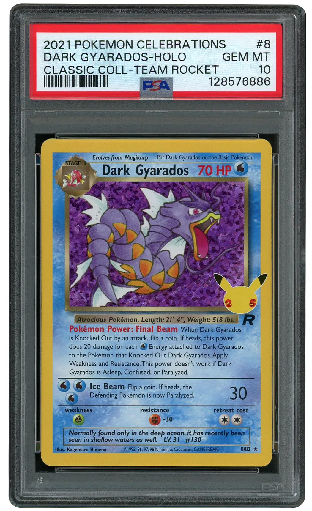 2021 Celebrations Classic Collection Dark Gyarados #8 PSA 10