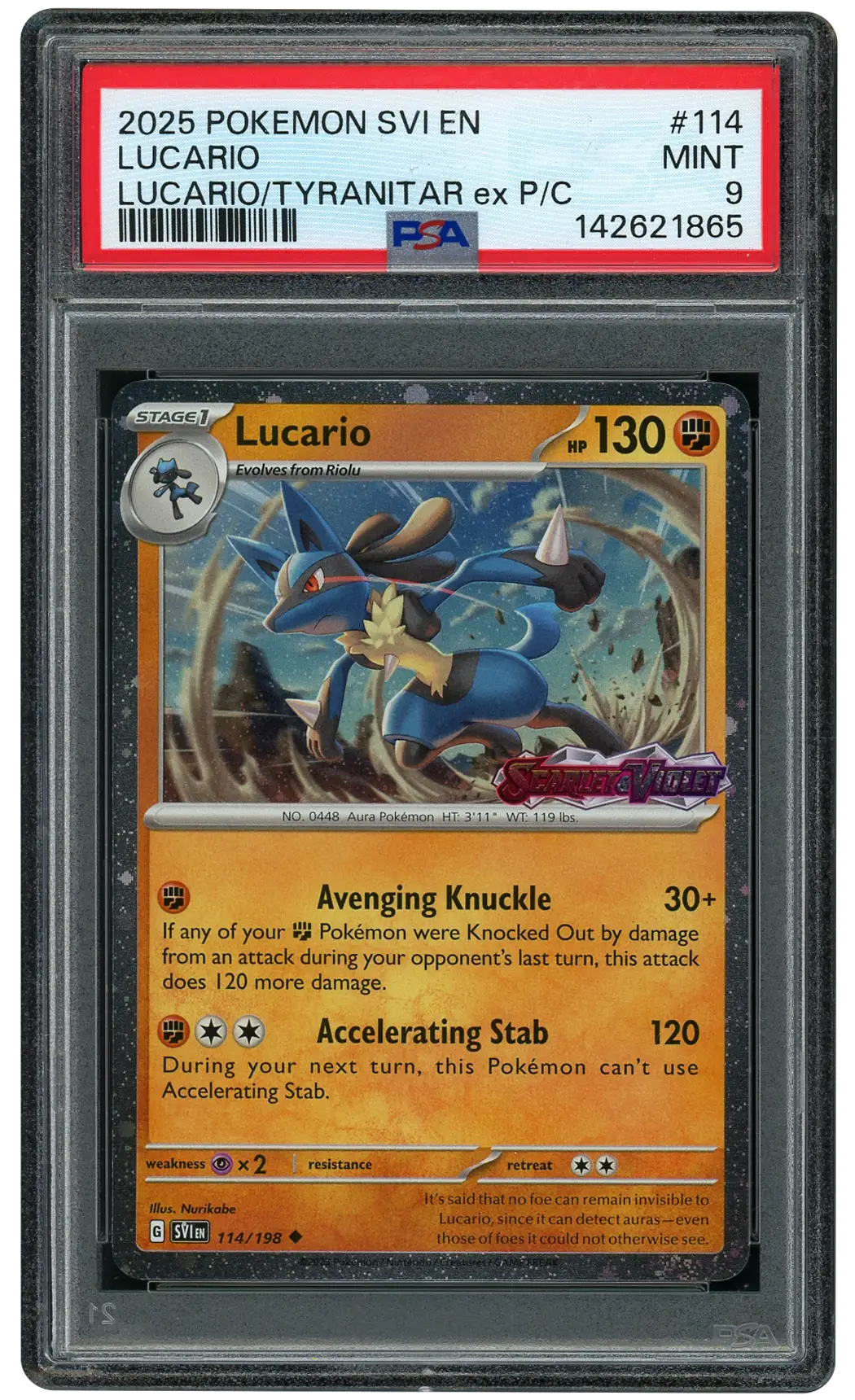 2025 Pokemon 151 Lucario #114 PSA 9