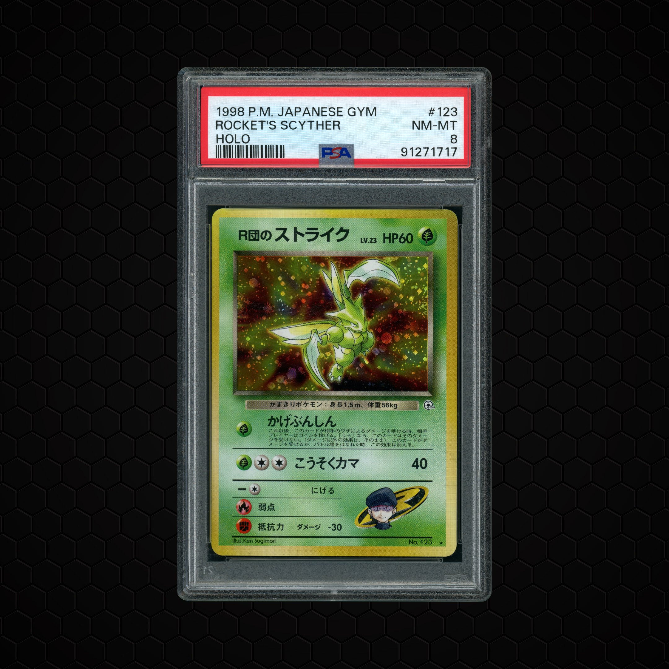 1998 Japanese Gym Rocket's Scyther #123 PSA 8