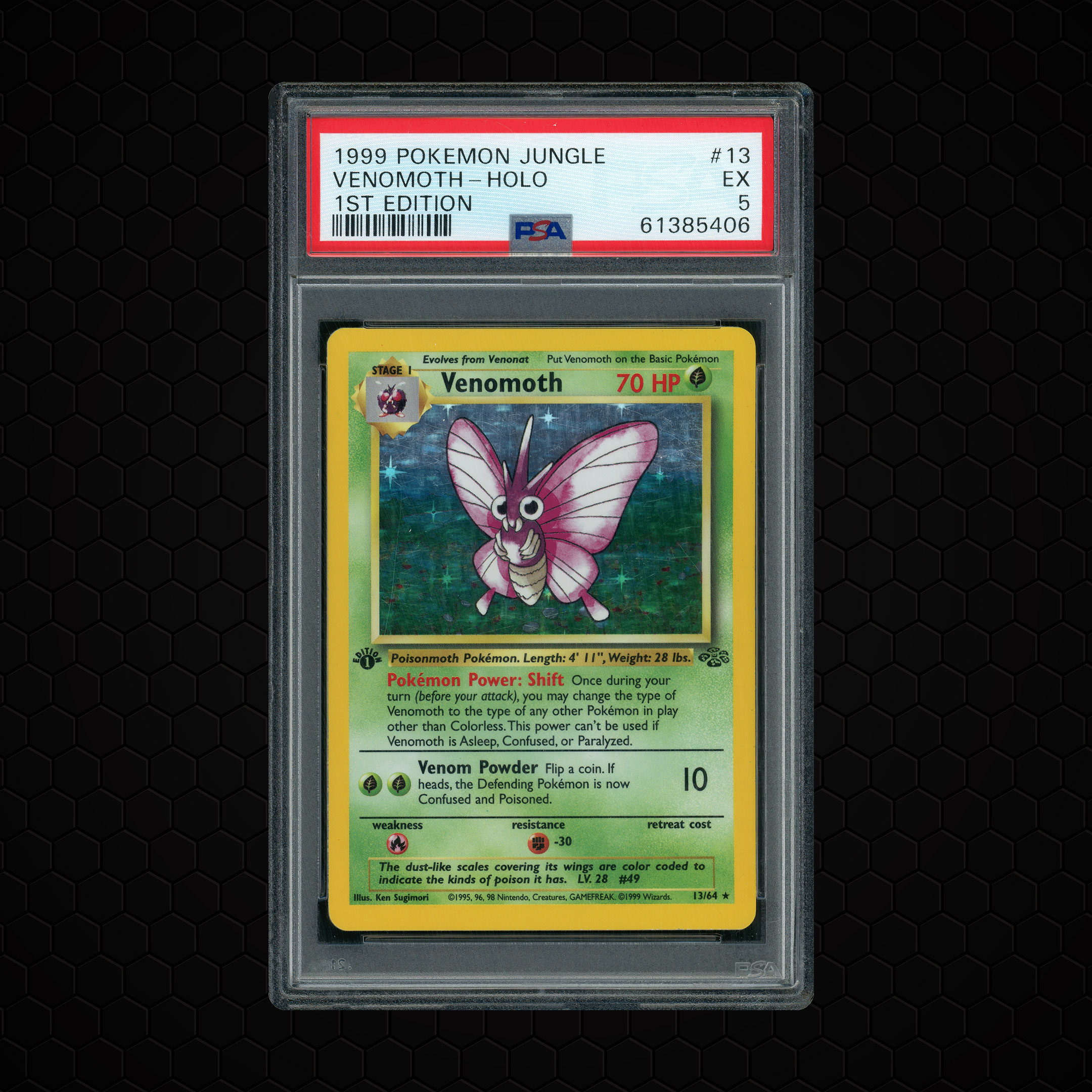 1999 Jungle 1st Edition Venomoth #13 PSA 5
