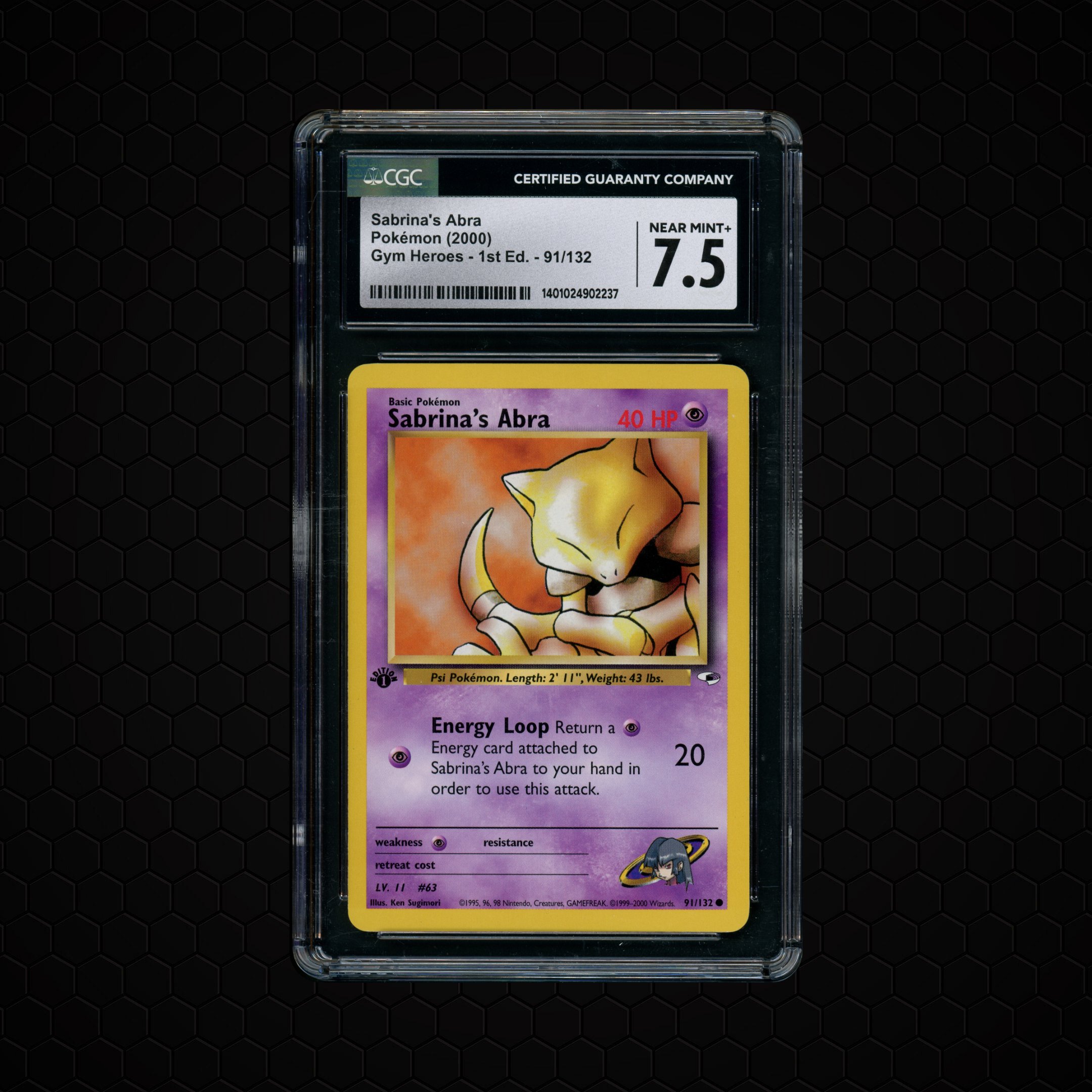 2000 Gym Heroes 1st Edition Sabrina's Abra CGC 7.5