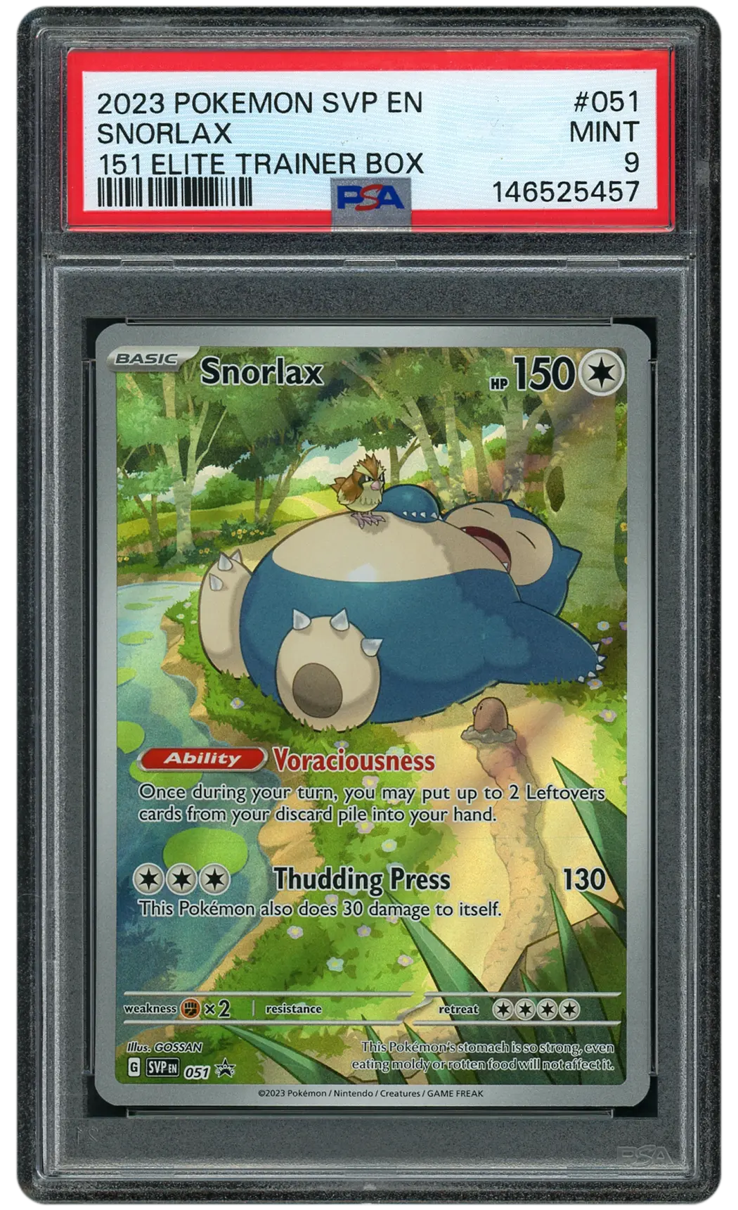 2023 Black Star Promo Snorlax #51 PSA 9