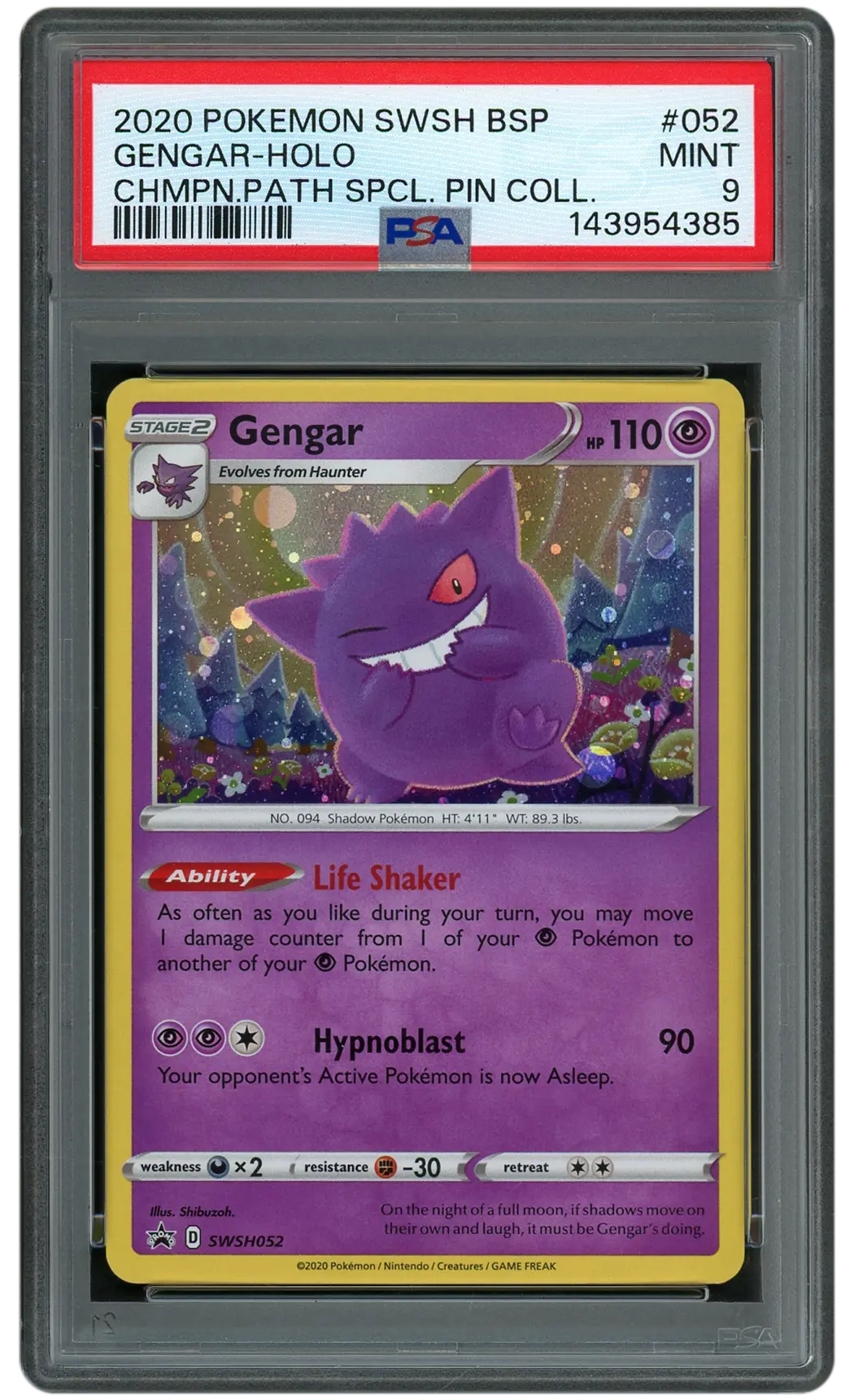 2020 Black Star Promo Gengar #52 PSA 9