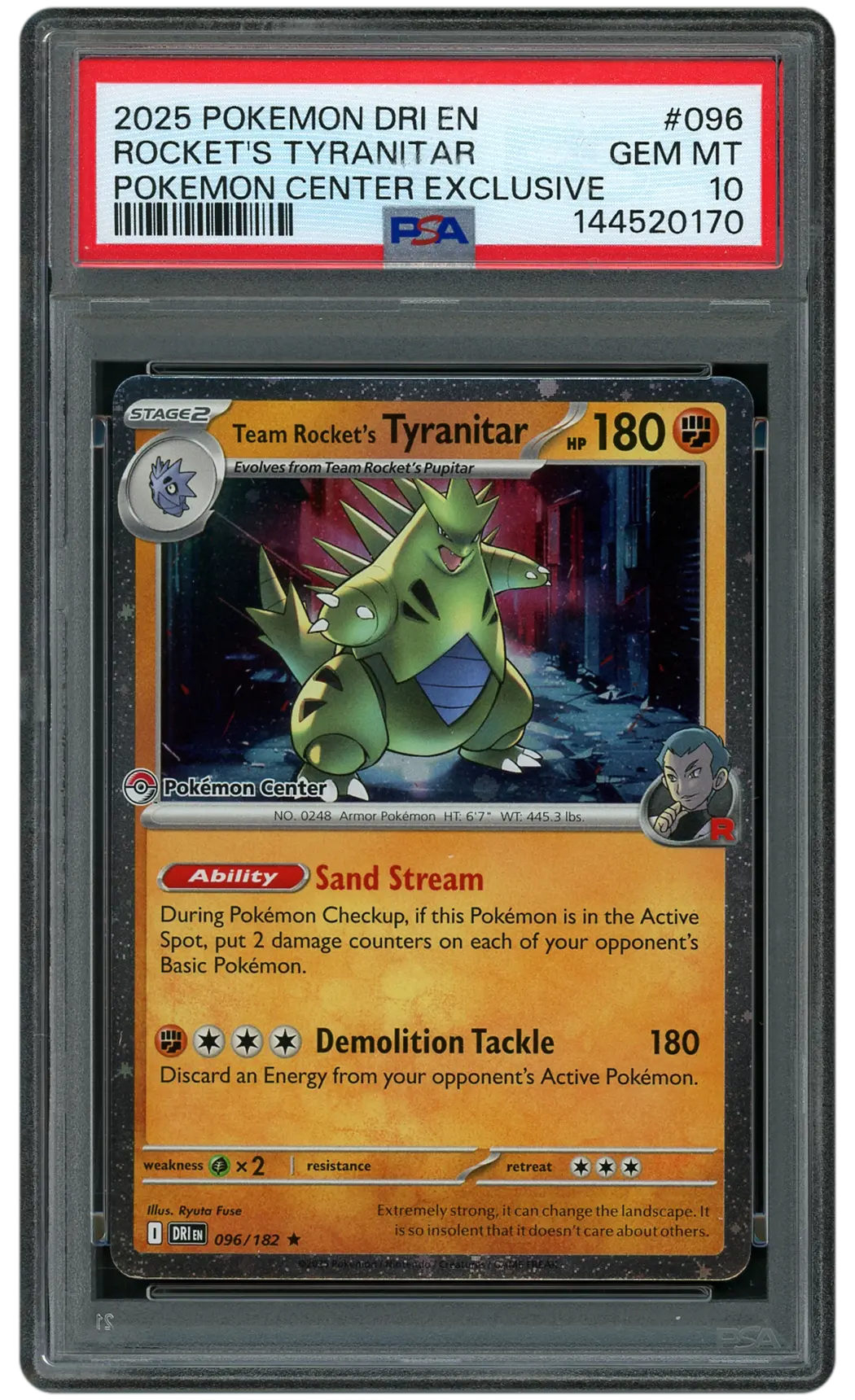2025 Destined Rivals Team Rocket's Tyranitar #96 PSA 10