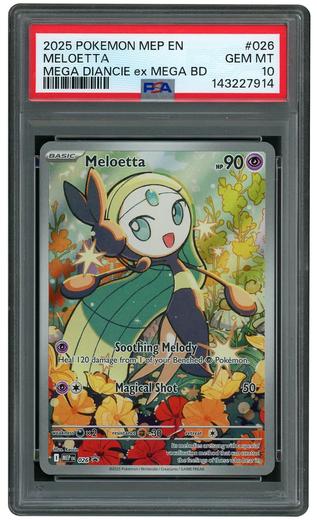 2025 Black Star Promo Meloetta #26 PSA 10