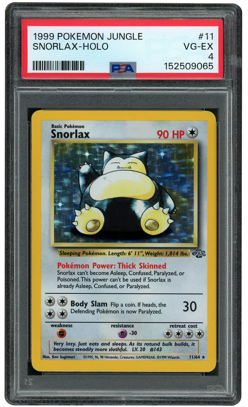 1999 Jungle Snorlax #11 PSA 4
