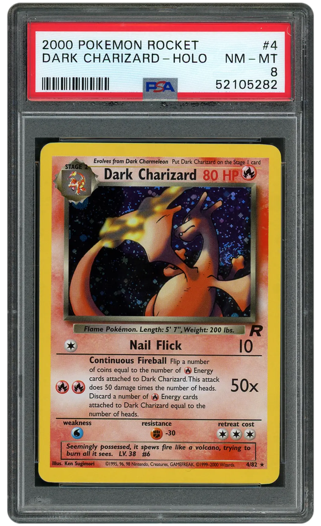 2000 Rocket Dark Charizard #4 PSA 8