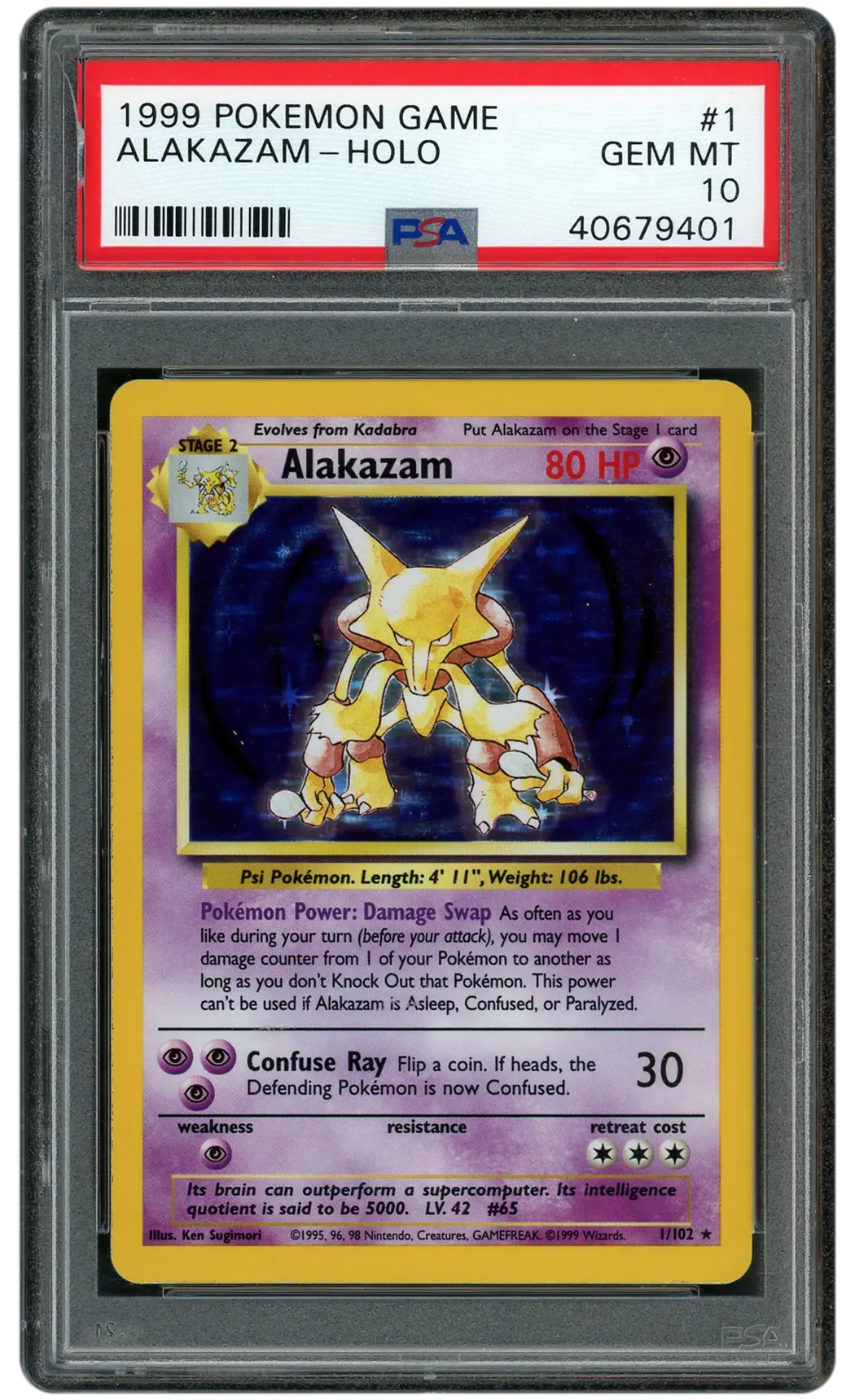1999 Game Alakazam #1 PSA 10