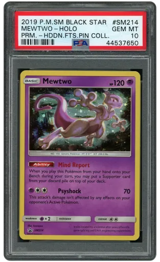 2019 Black Star Promo Mewtwo #SM214 PSA 10