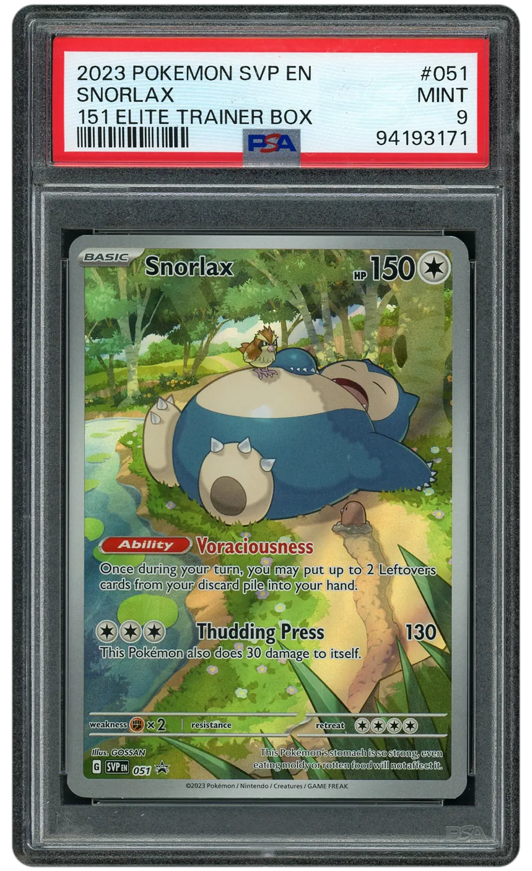 2023 Black Star Promo Snorlax #51 PSA 9