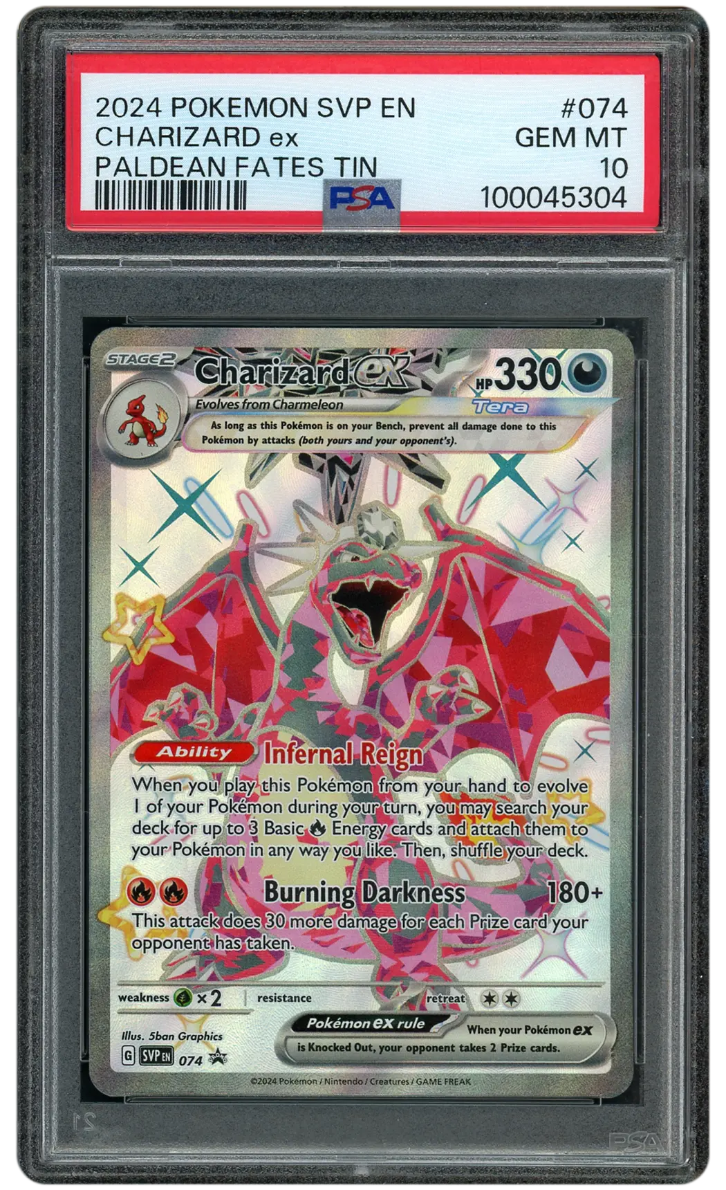 2024 Black Star Promo Charizard EX #74 PSA 10