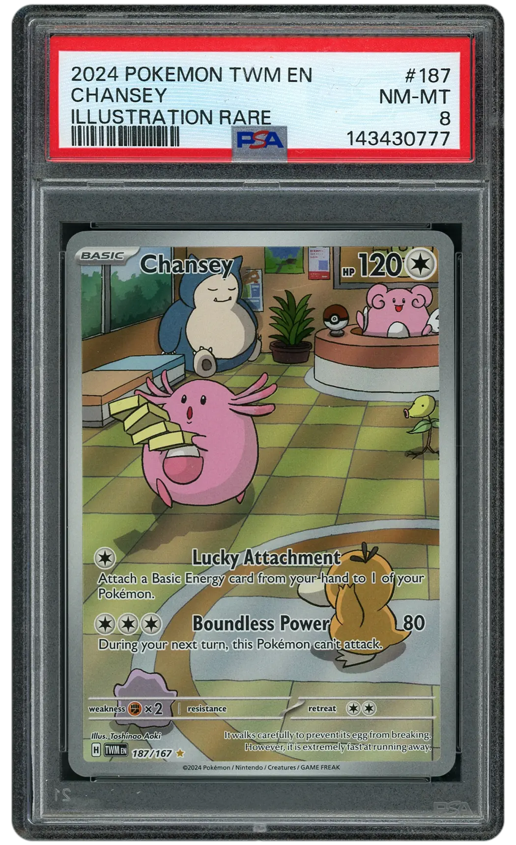 2024 Twilight Masquerade Chansey #187 PSA 8