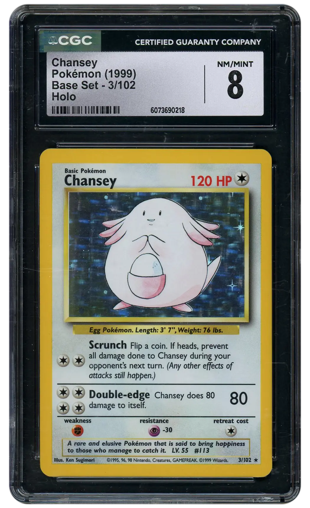1999 Base Set Chansey #3 CGC 8