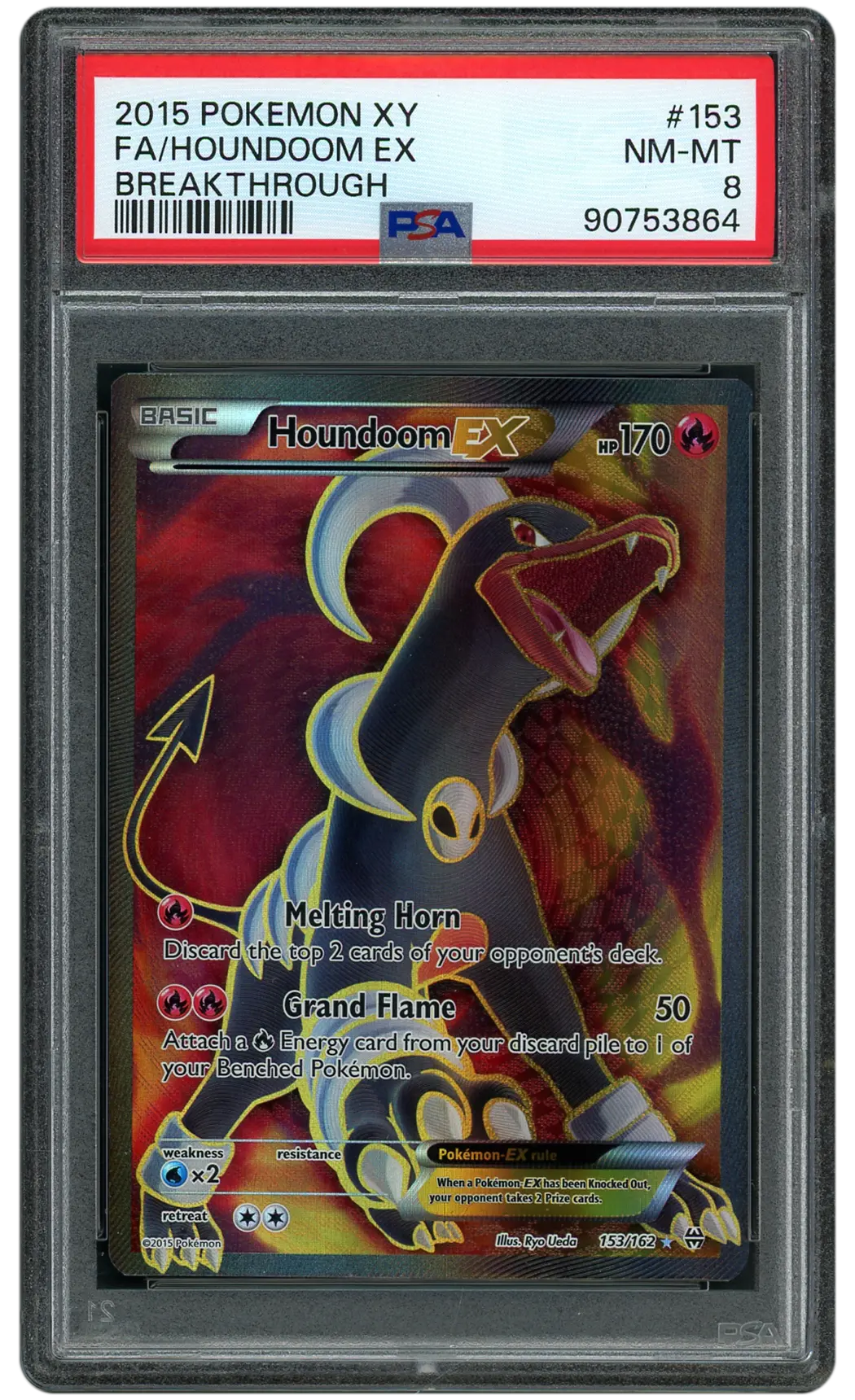 2015 Breakthrough Houndoom EX #153 PSA 8