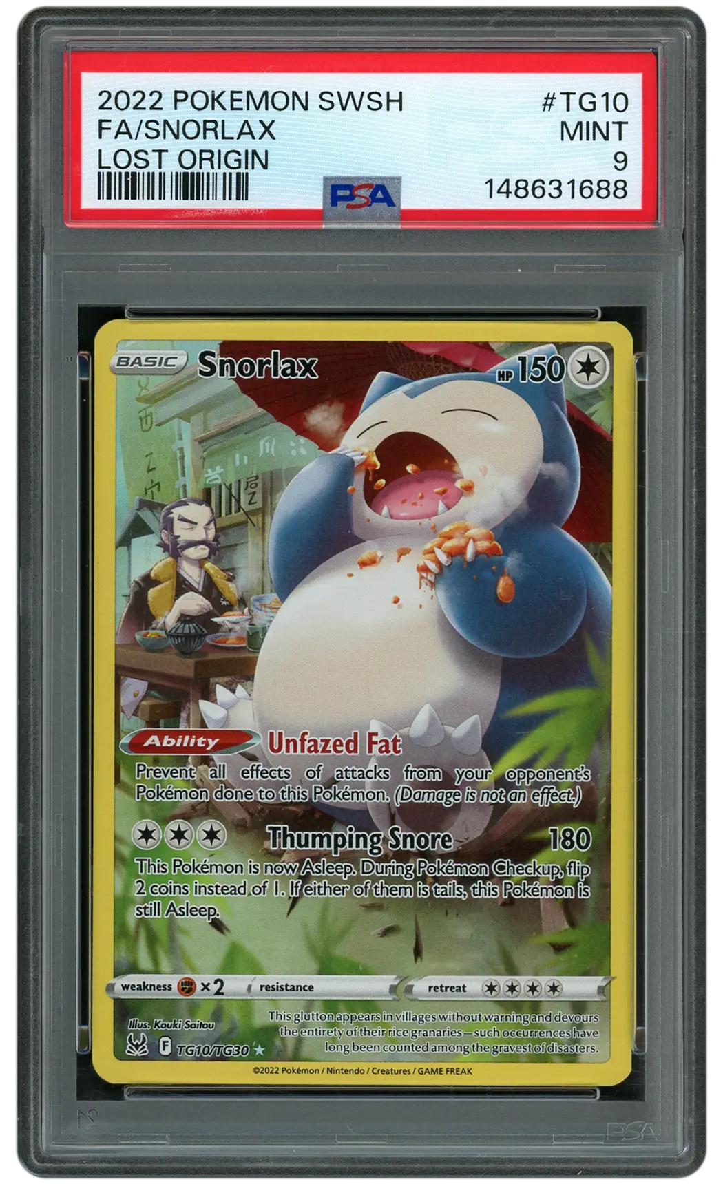 2022 Lost Origin Snorlax #TG10 PSA 9