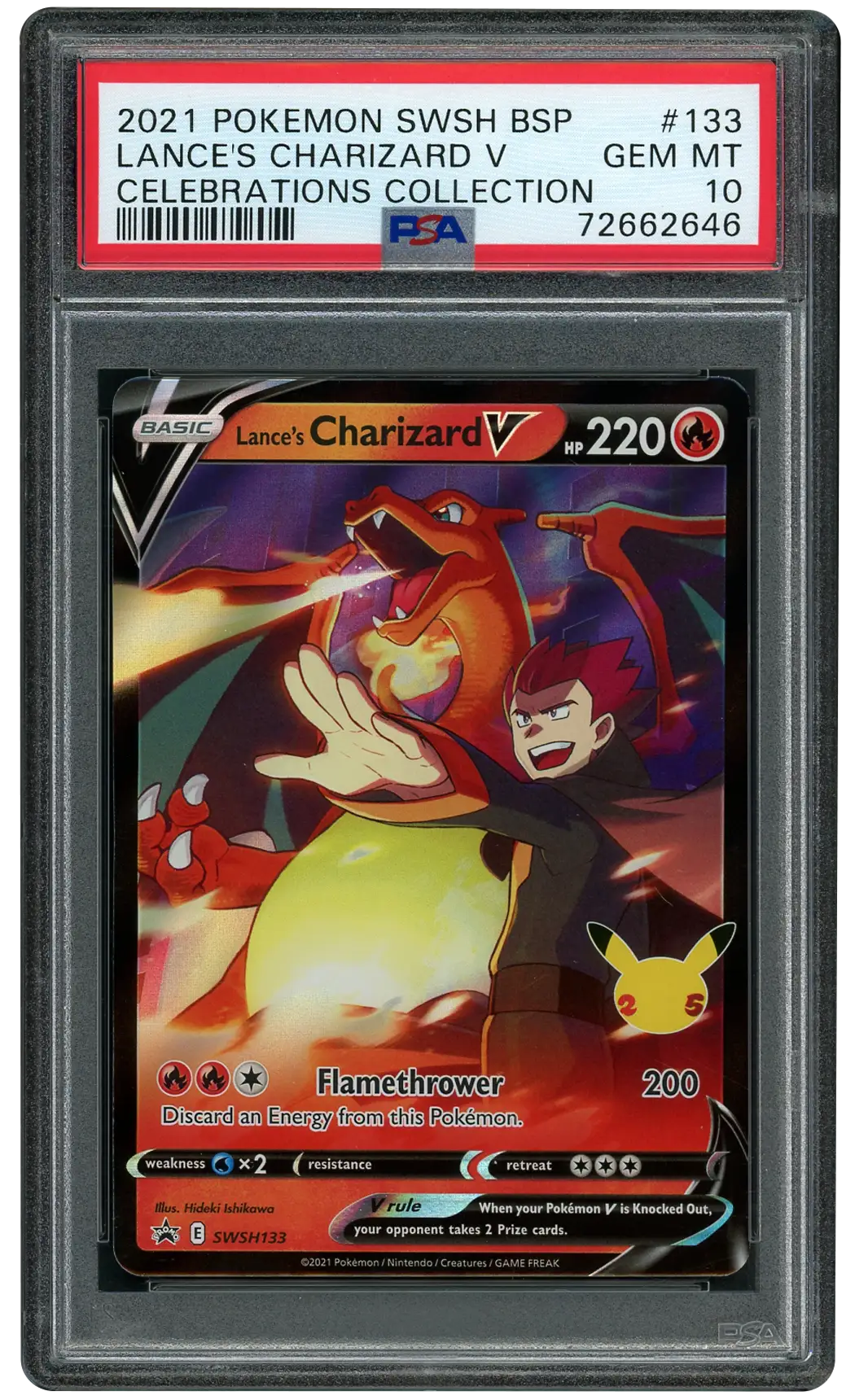 2021 Black Star Promo Lance's Charizard V #133 PSA 10