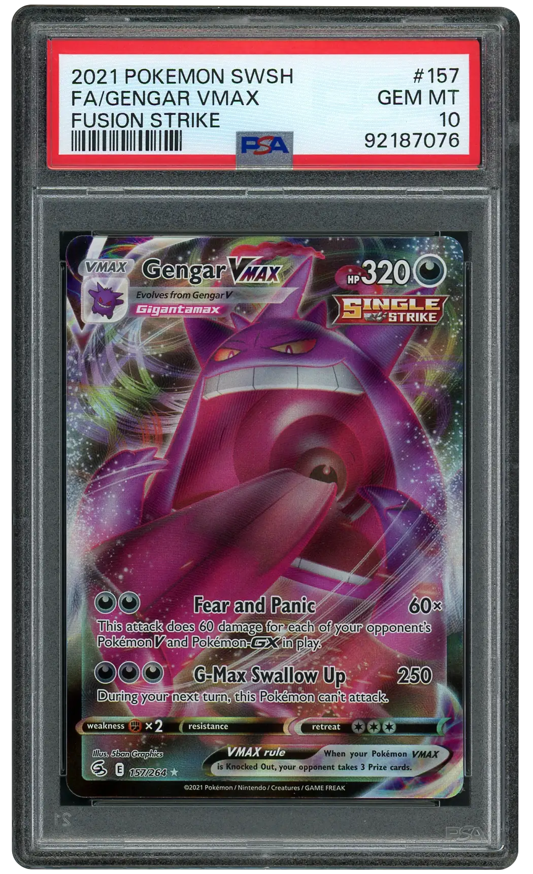 2021 Fusion Strike Gengar VMAX #157 PSA 10