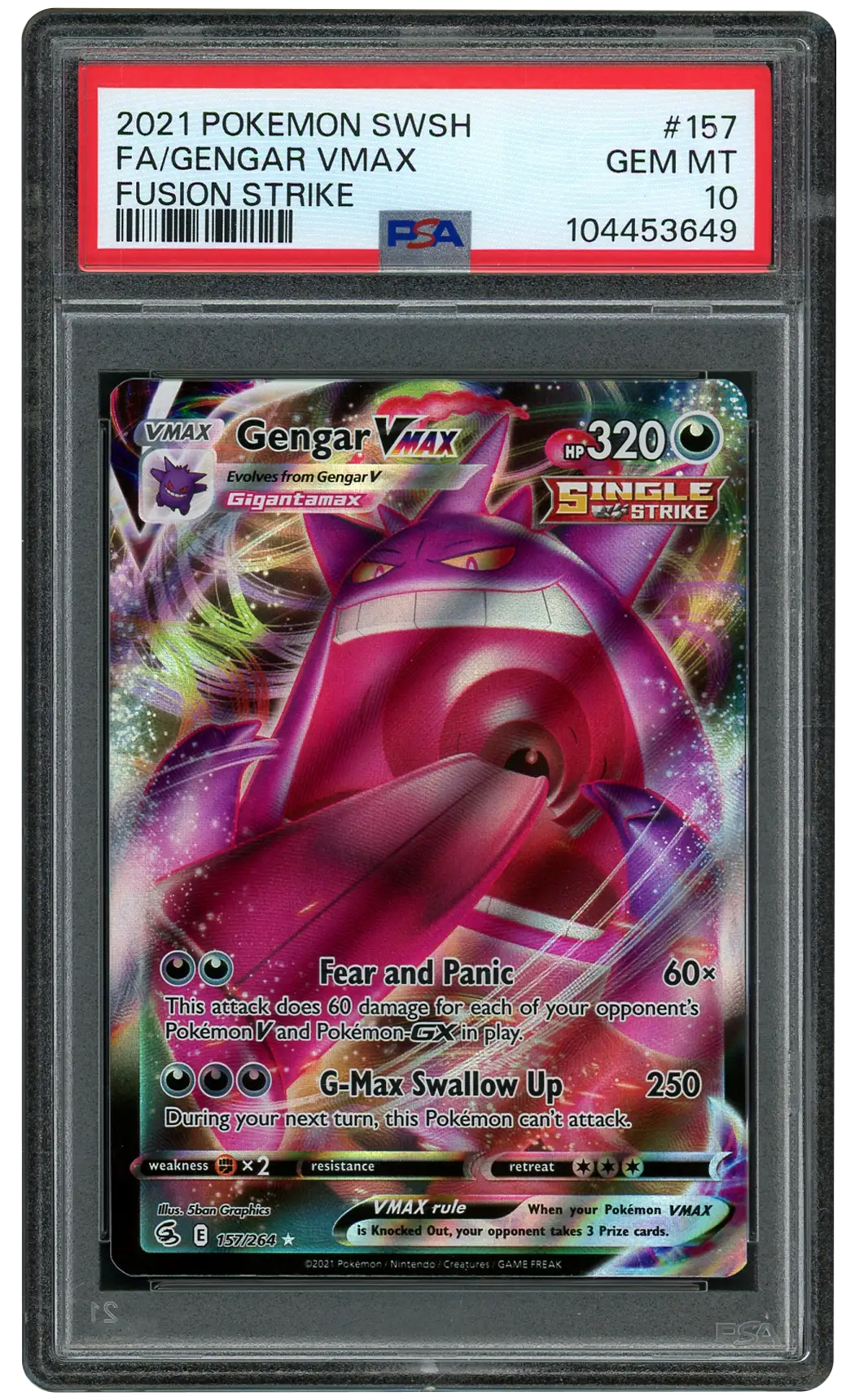 2021 Fusion Strike Gengar VMAX #157 PSA 10
