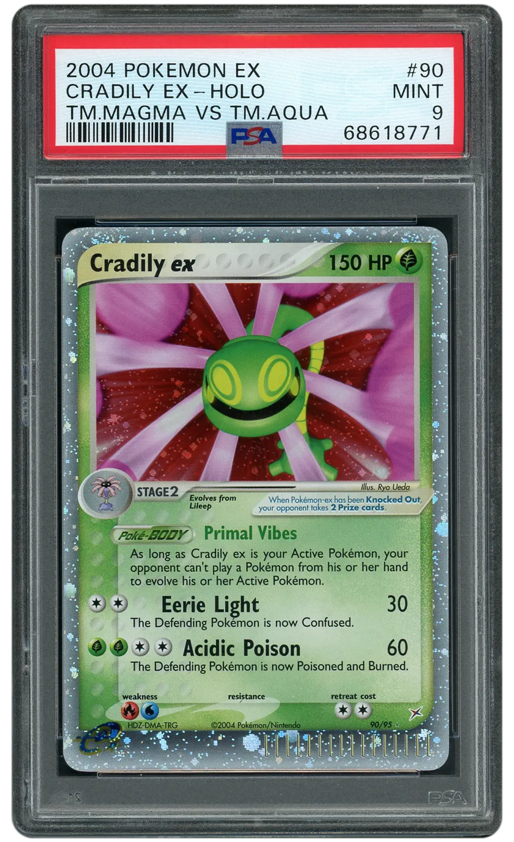 2004 EX Team Magma vs Team Aqua Cradily EX #90 PSA 9