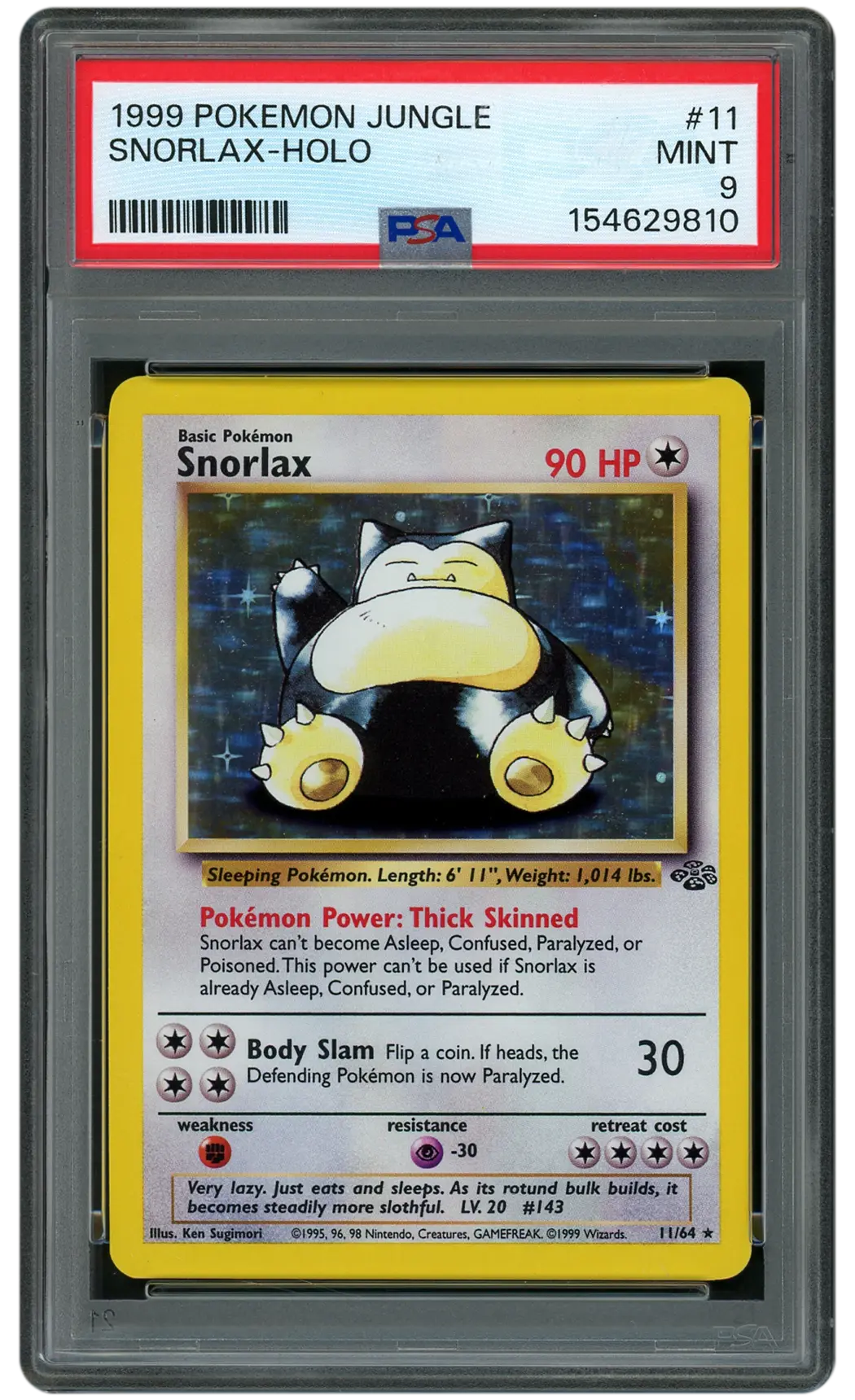 1999 Jungle Snorlax #11 PSA 9