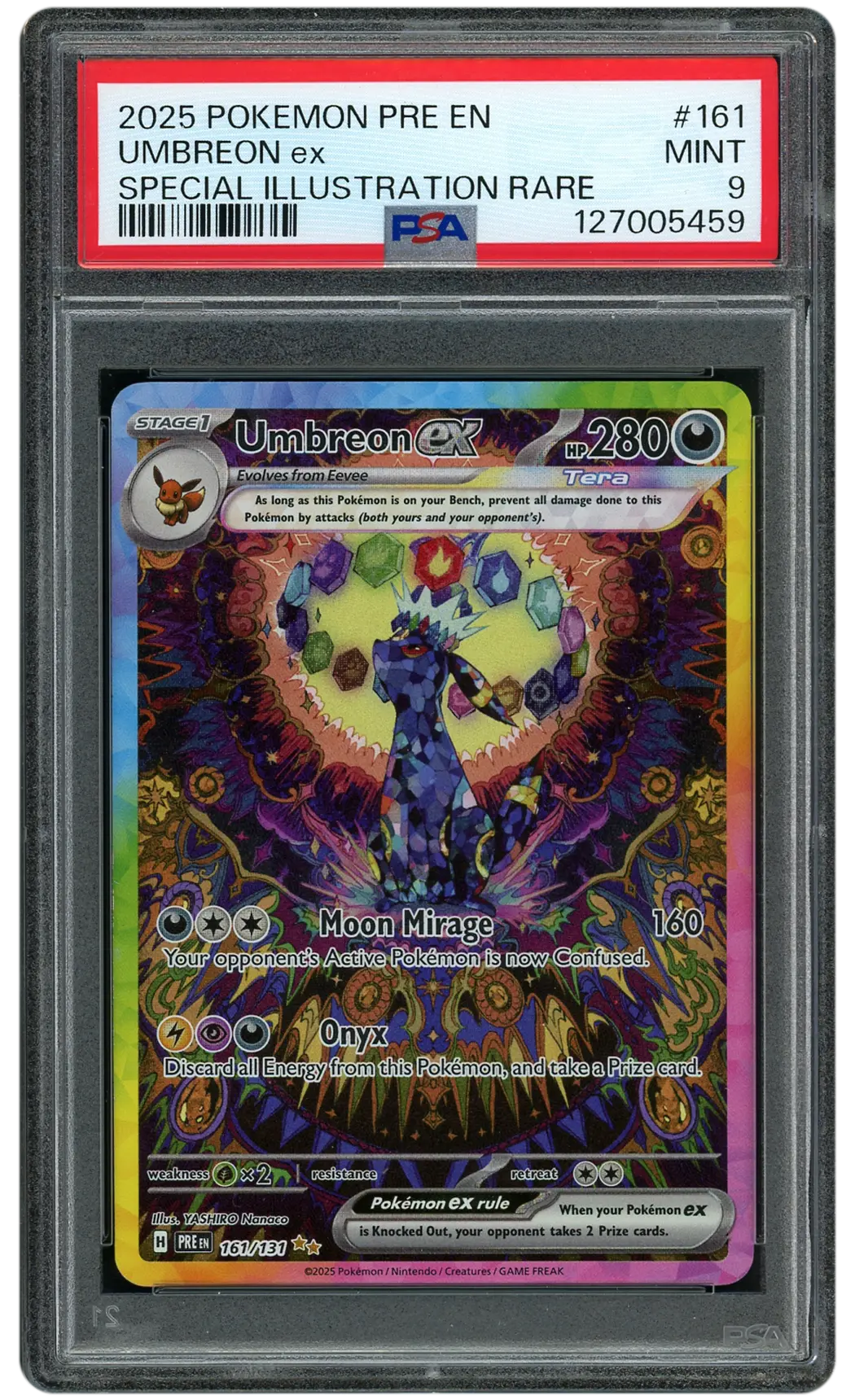 2025 Prismatic Evolutions Umbreon EX #161 PSA 9