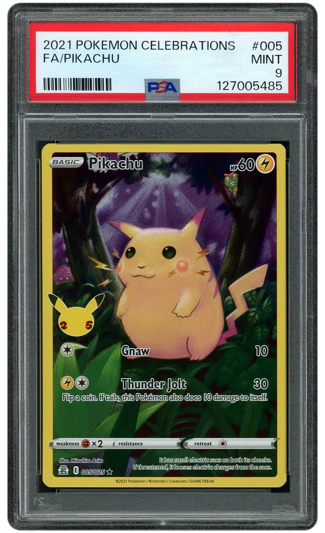 2021 Celebrations Pikachu #5 PSA 9