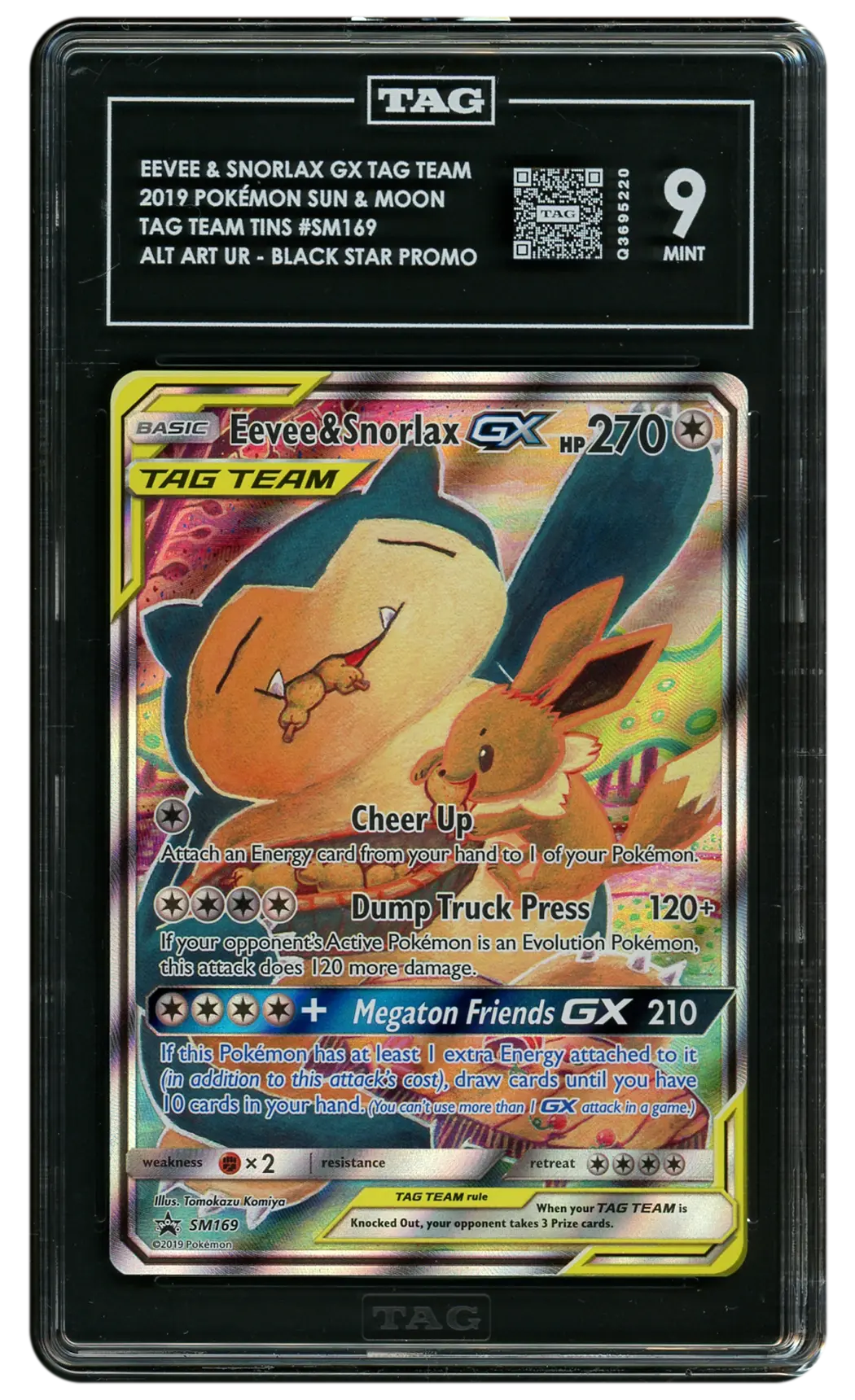 2019 Black Star Promo Eevee & Snorlax GX #SM169 TAG 9