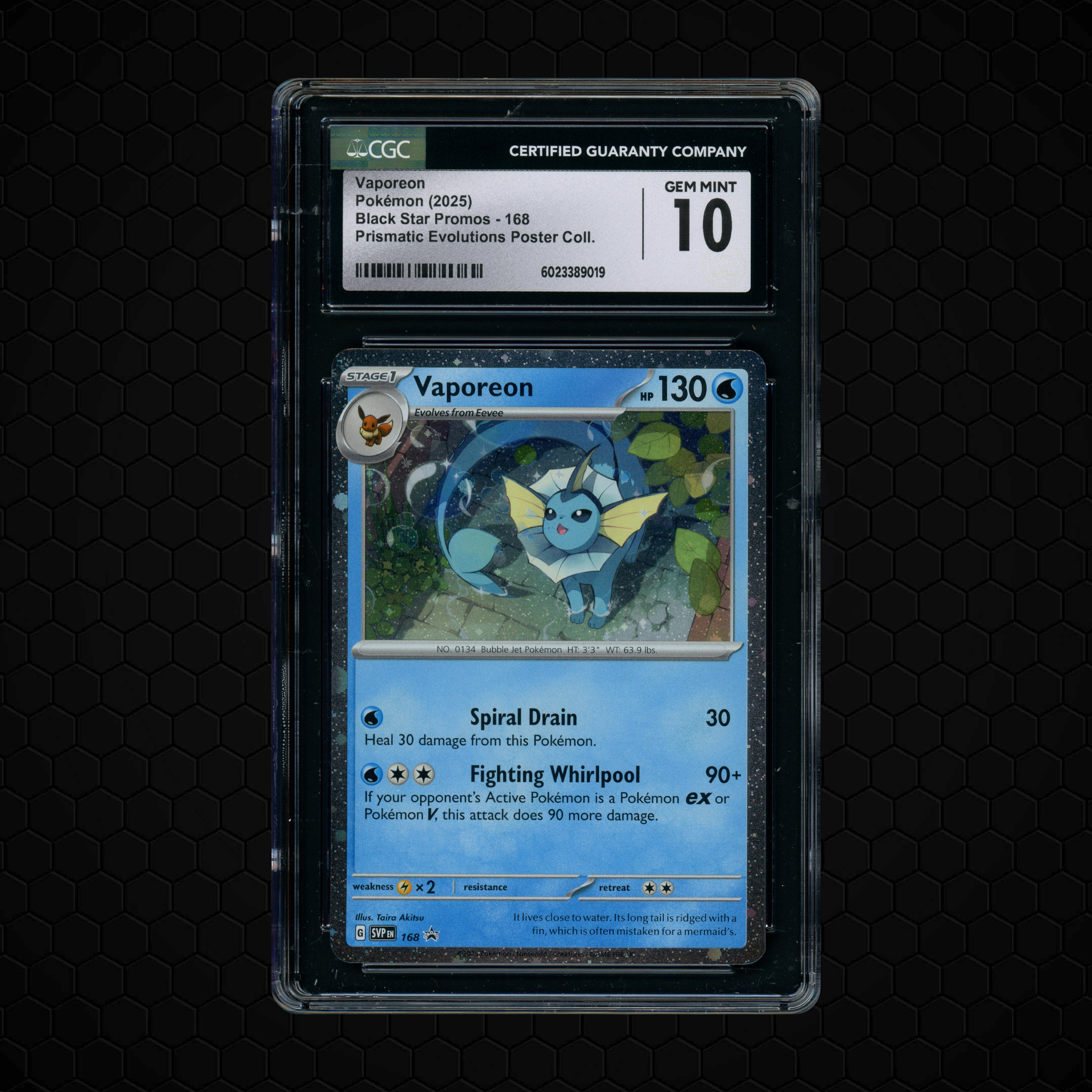 2025 Black Star Promos Vaporeon #168 CGC 10