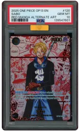 2025 Carrying on His Will Red Manga Alt. Art Sabo #OP13-120 PSA 10 on Beezie.
