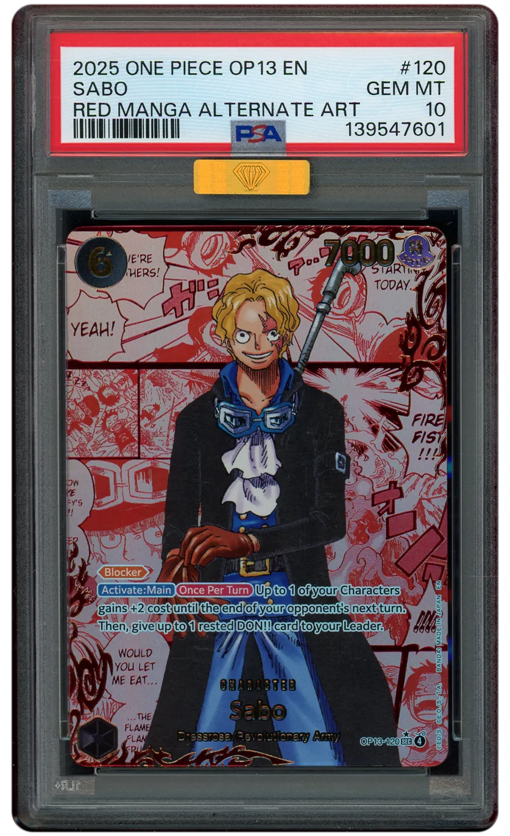 2025 Carrying on His Will Red Manga Alt. Art Sabo #OP13-120 PSA 10