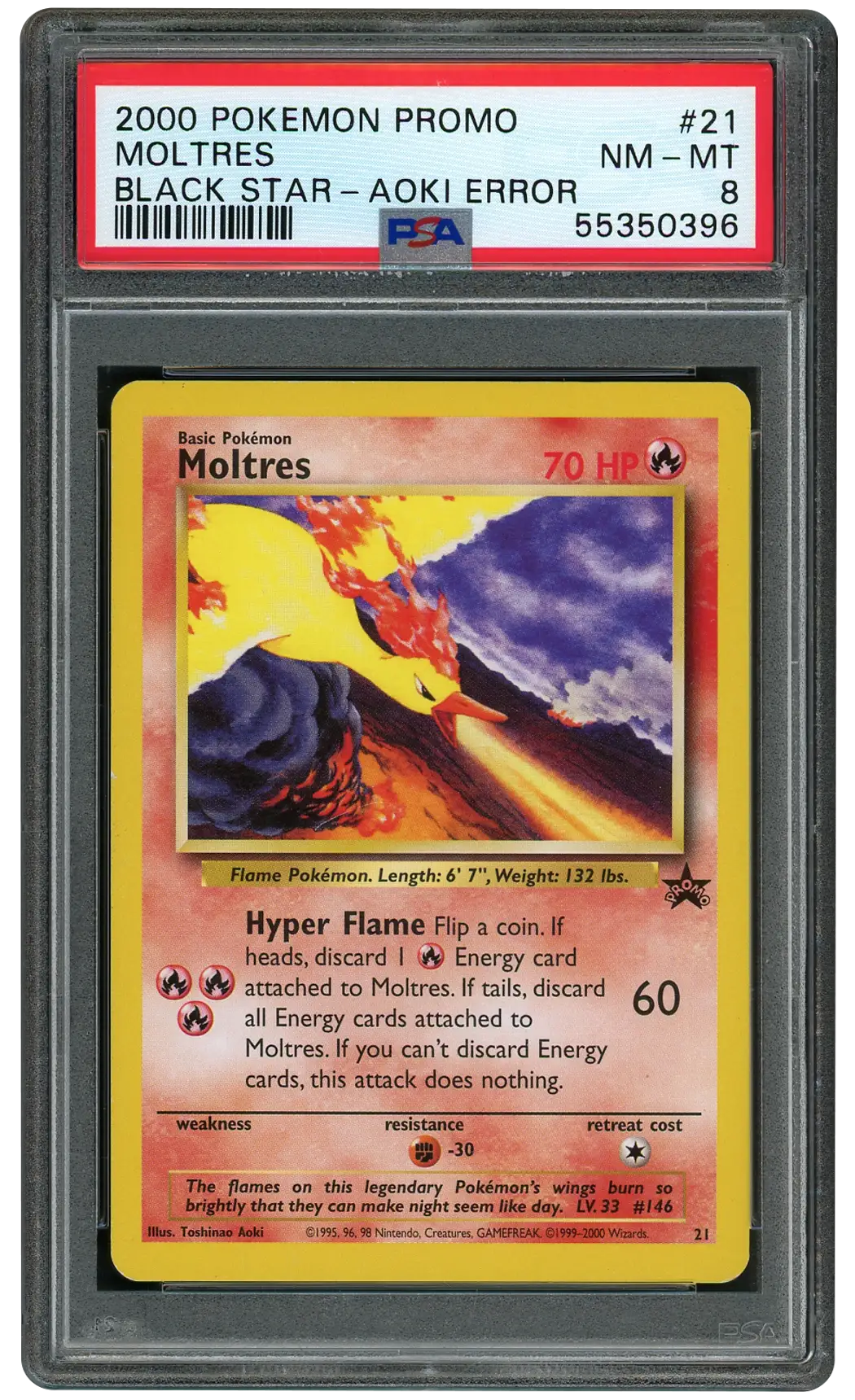 2000 Black Star Promo Moltres #21 PSA 8