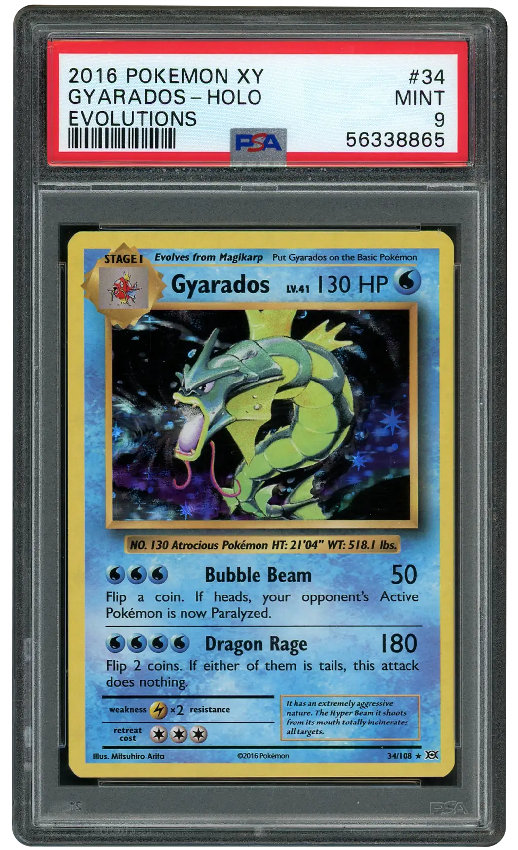 2016 Evolutions Gyarados #34 PSA 9
