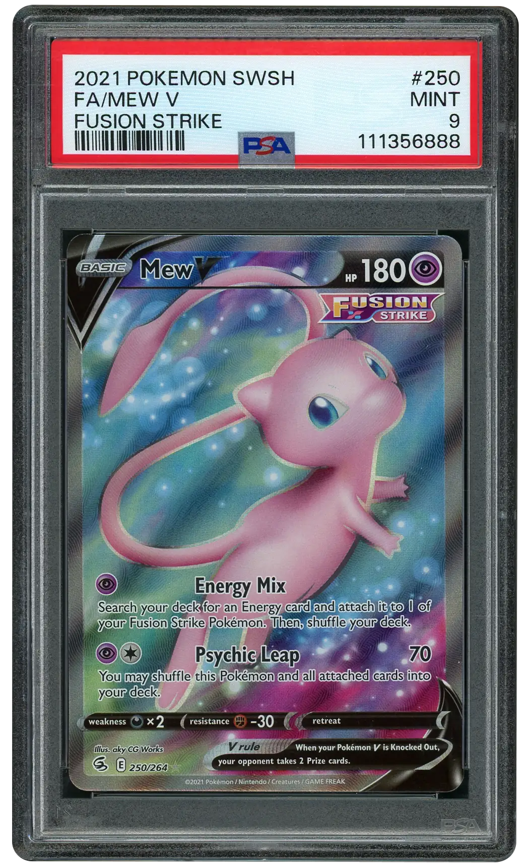 2021 Fusion Strike Mew V #250 PSA 9