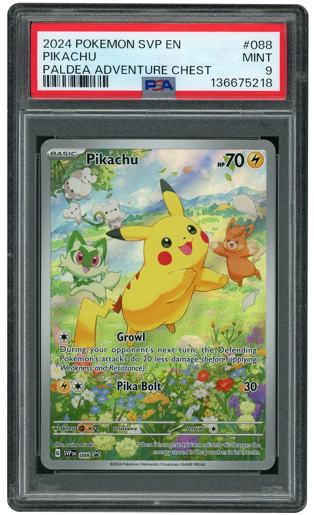 2024 Black Star Promo Pikachu #88 PSA 9