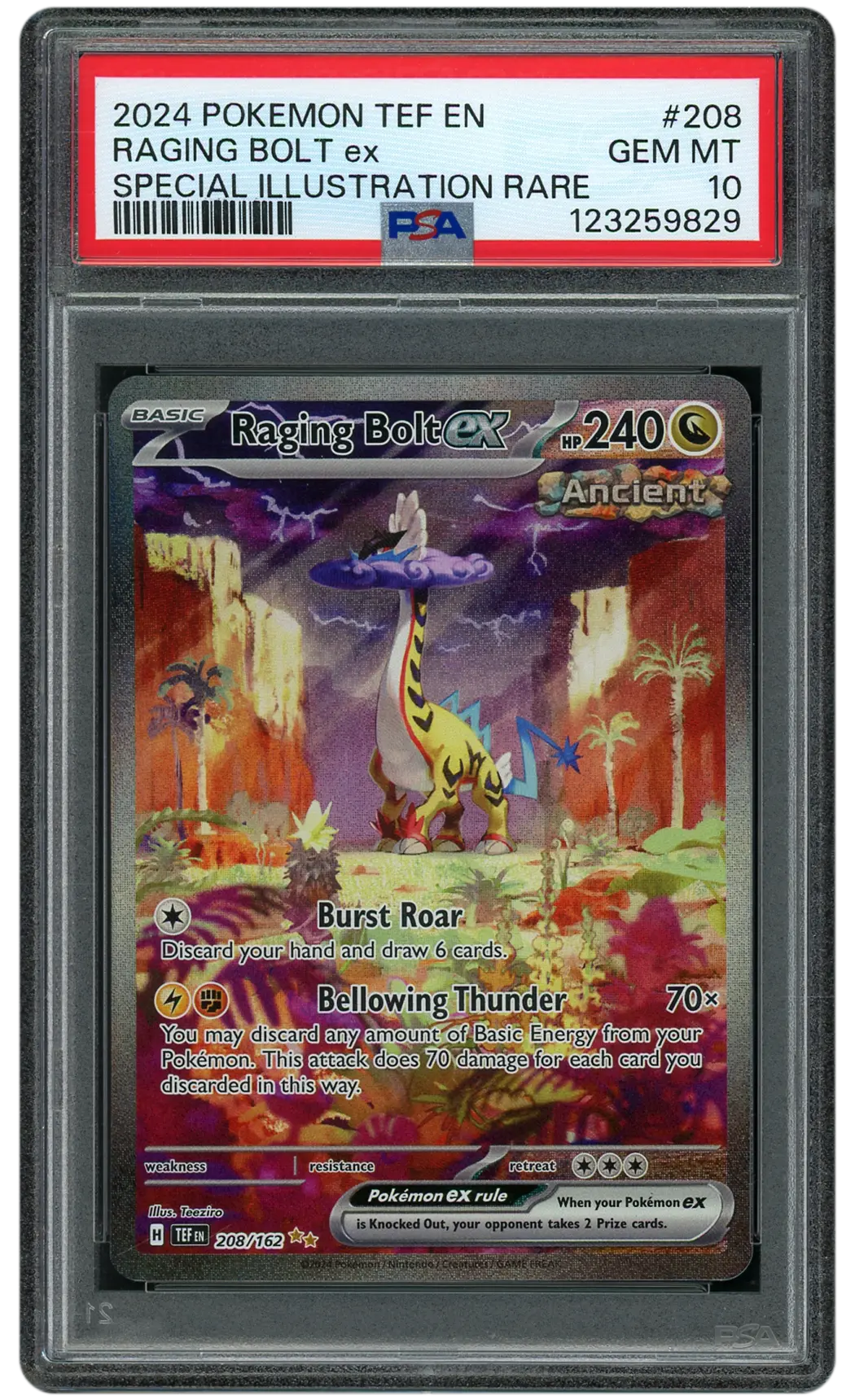 2024 Temporal Forces Raging Bolt EX #208 PSA 10