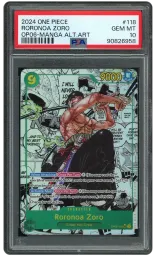 2024 Wings of the Captain Manga Alt. Art Roronoa Zoro #OP06-118 PSA 10 on Beezie.