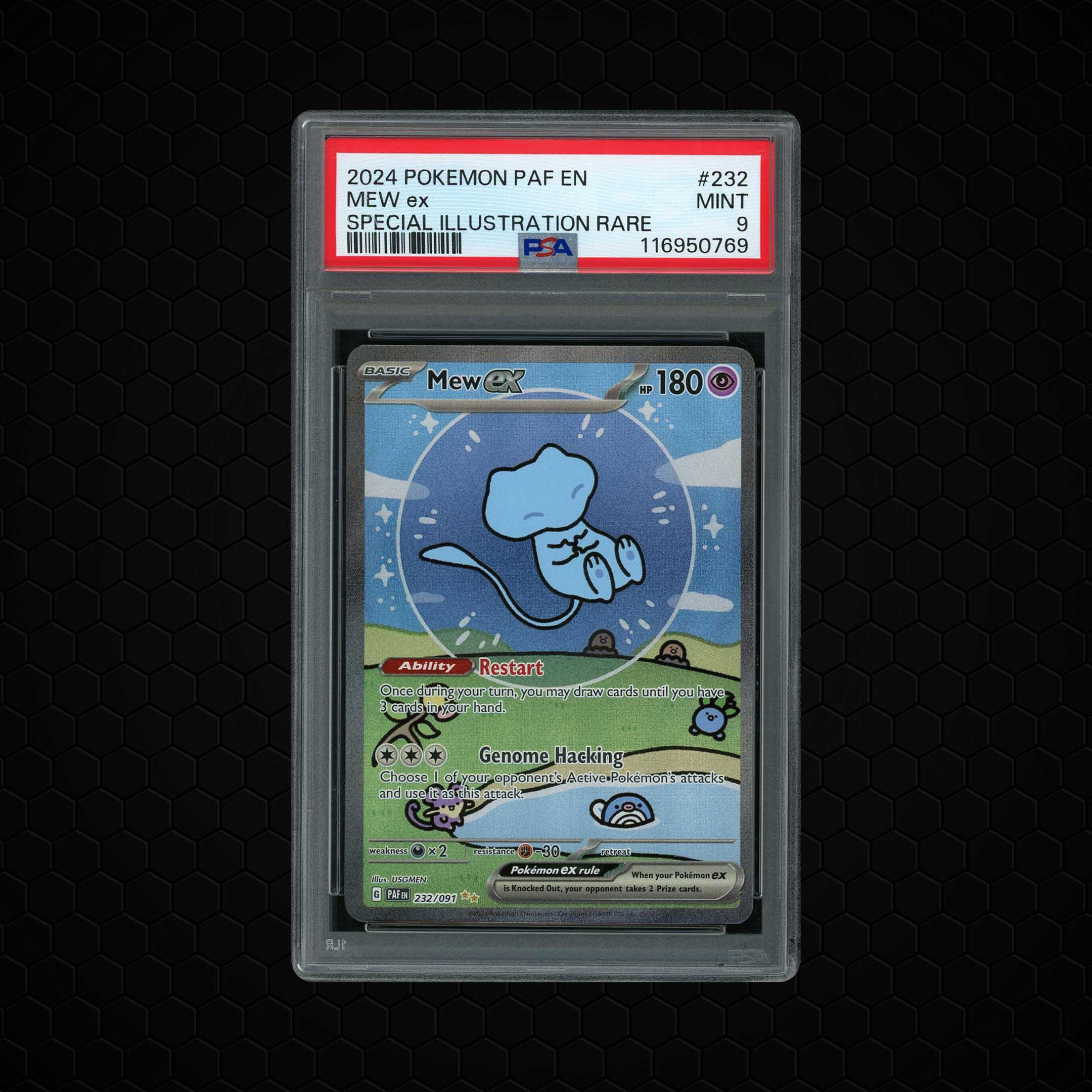 2024 Paldean Fates Mew EX #232 PSA 9