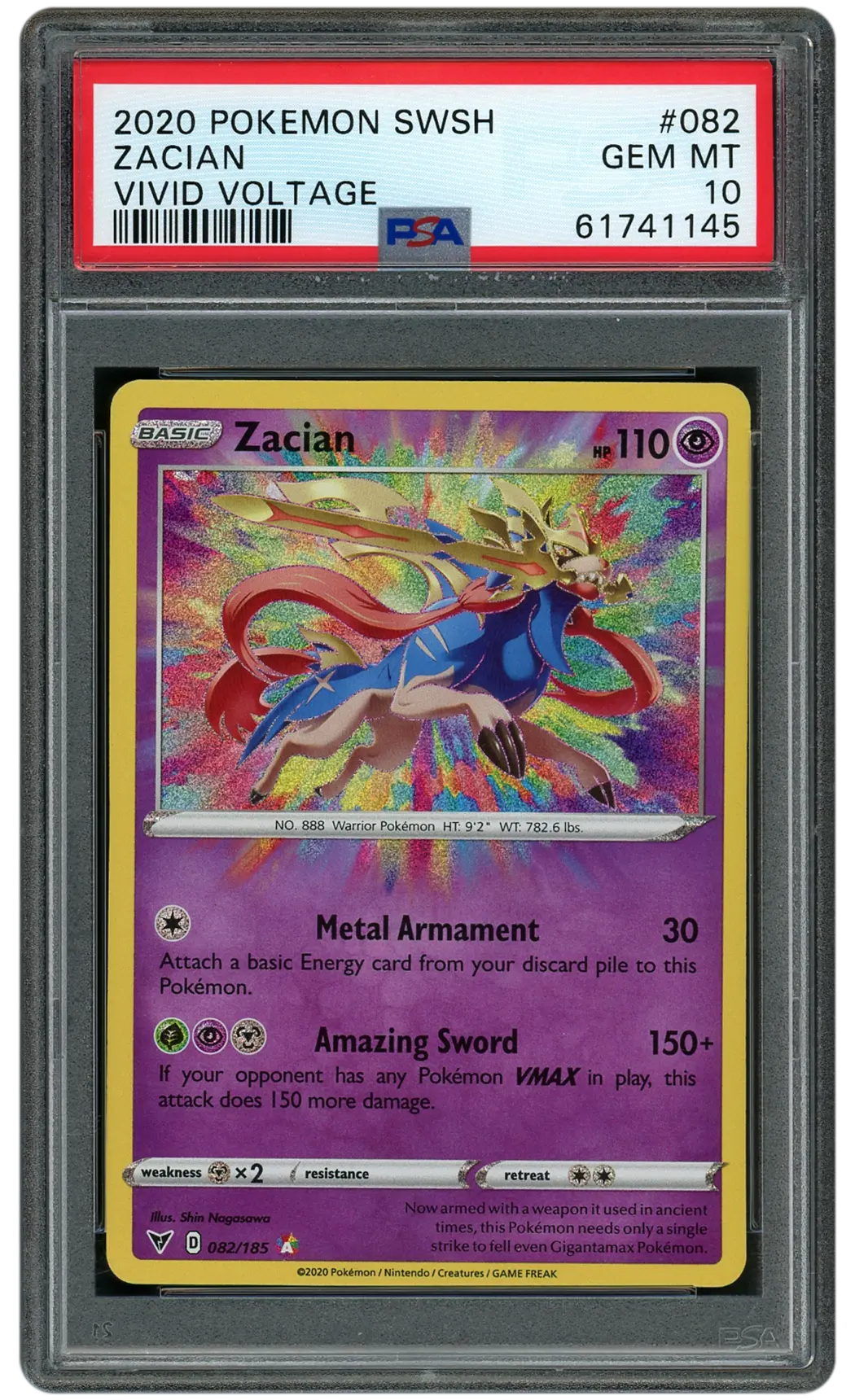2020 Vivid Voltage Zacian #82 PSA 10