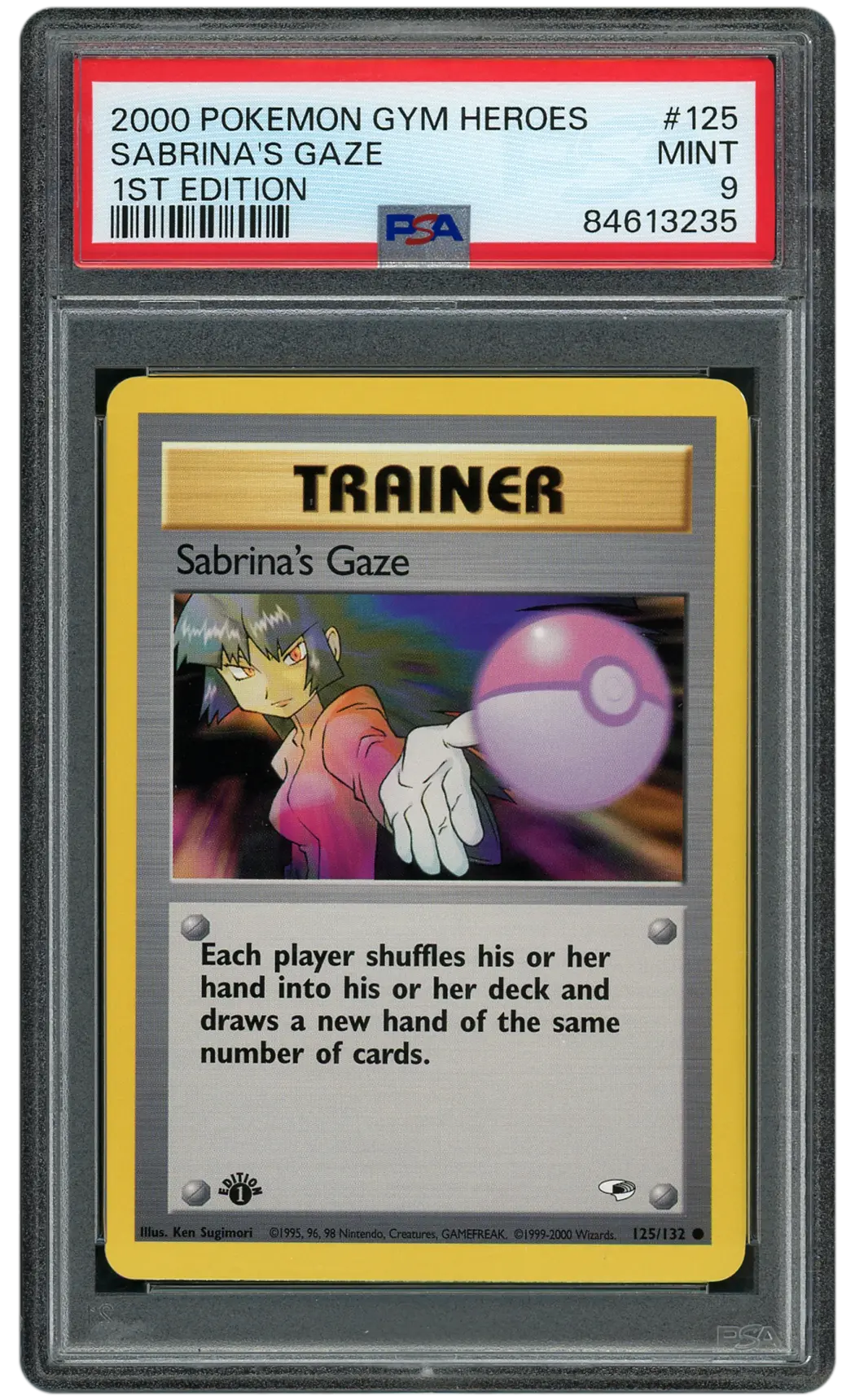2000 Gym Heroes 1st Edition Sabrina's Gaze #125 PSA 9