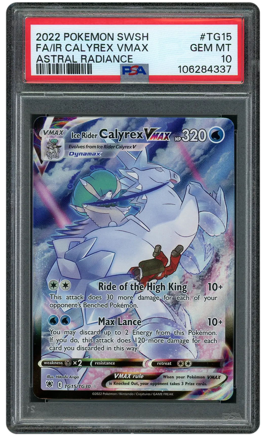2022 Astral Radiance Ice Rider Calyrex VMAX #TG15 PSA 10