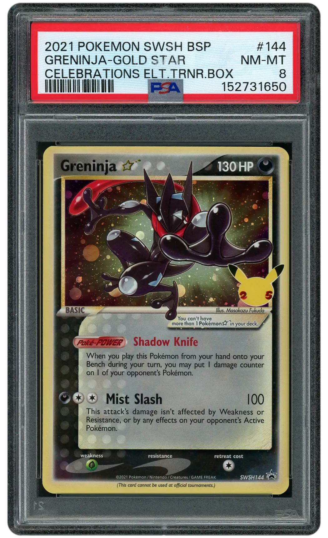 2021 Black Star Promo Gold Star Greninja #144 PSA 8