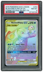 2019 Cosmic Eclipse Blastoise & Piplup GX #253 PSA 8 on Beezie.