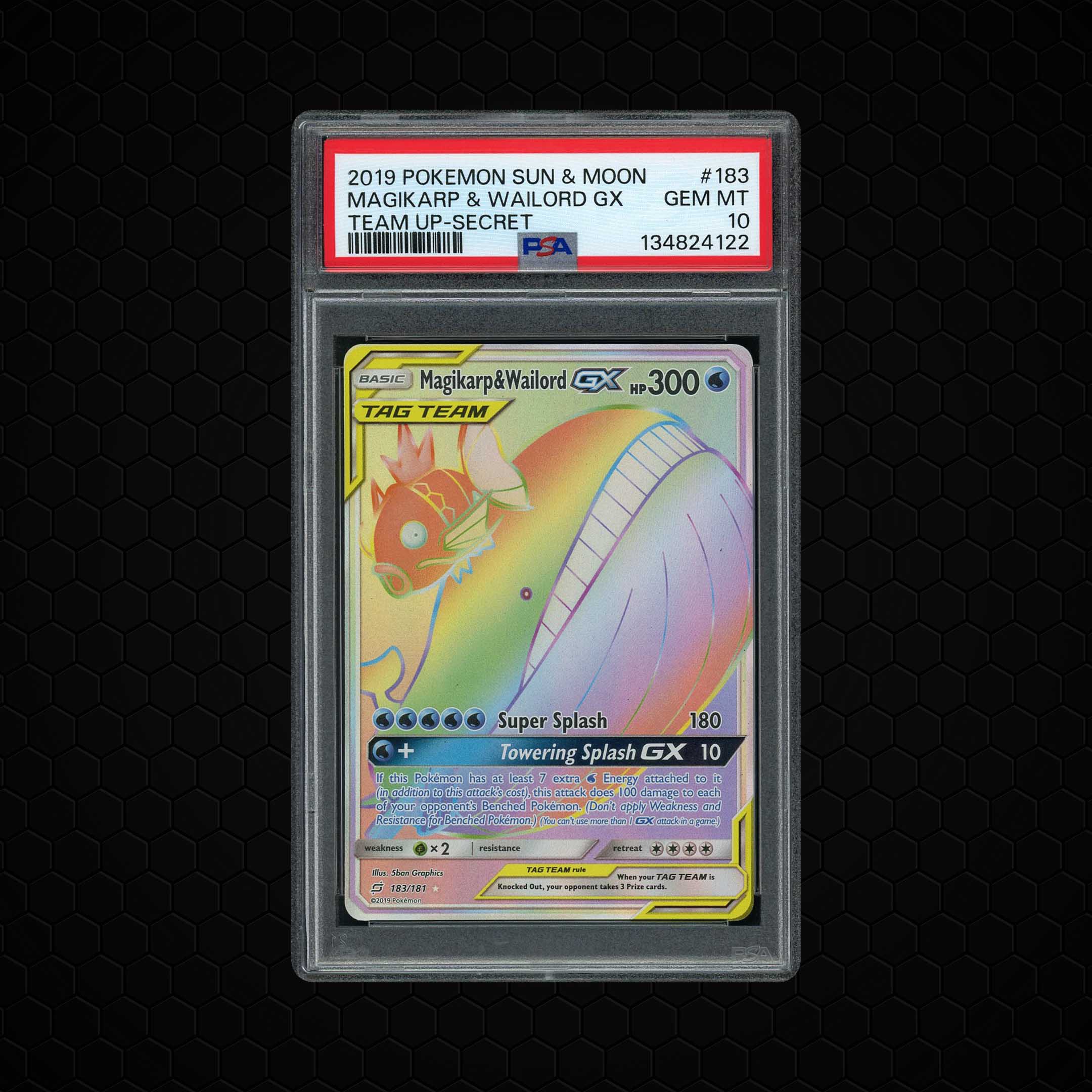 2019 Team Up Magikarp & Wailord GX #183 PSA 10