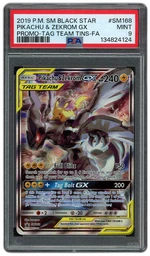 2019 Black Star Promo Pikachu & Zekrom GX #SM168 PSA 9 on Beezie.