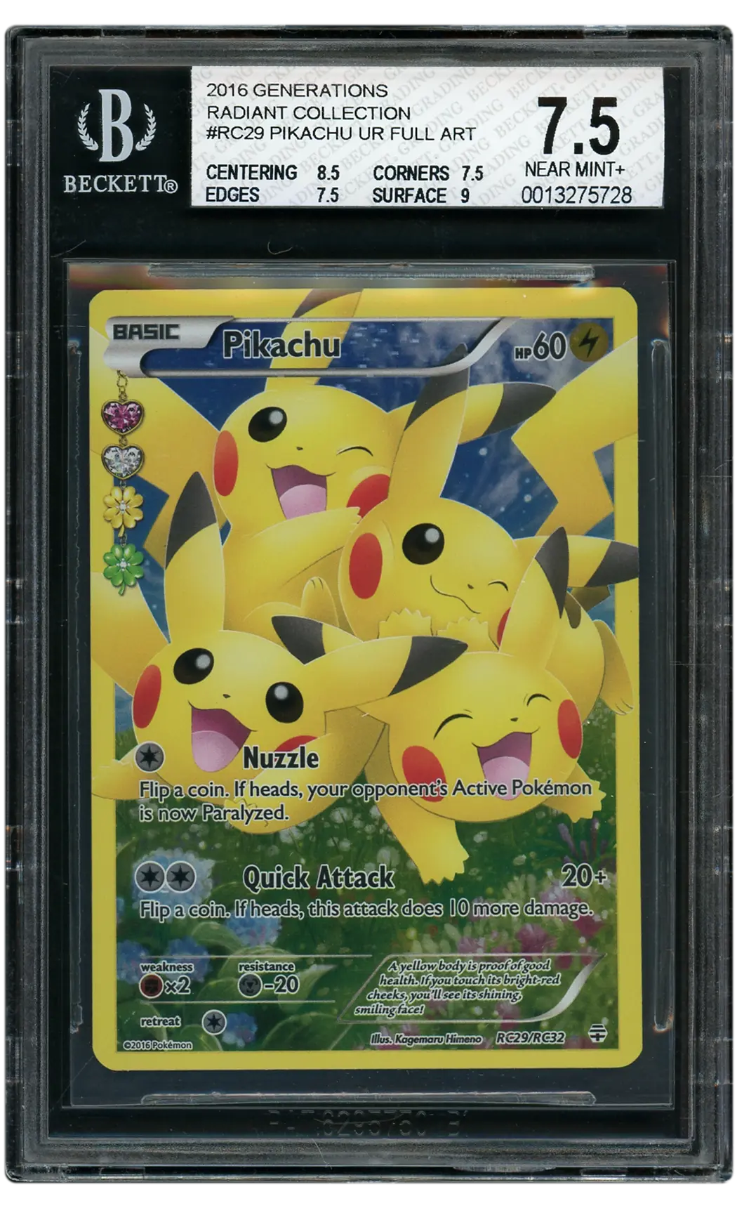 2016 Generations Radiant Collection Pikachu #RC29 BGS 7.5