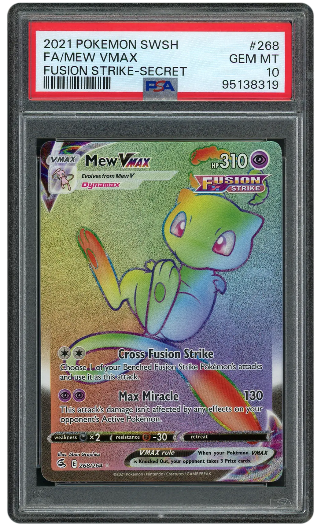 2021 Fusion Strike Mew VMAX #268 PSA 10