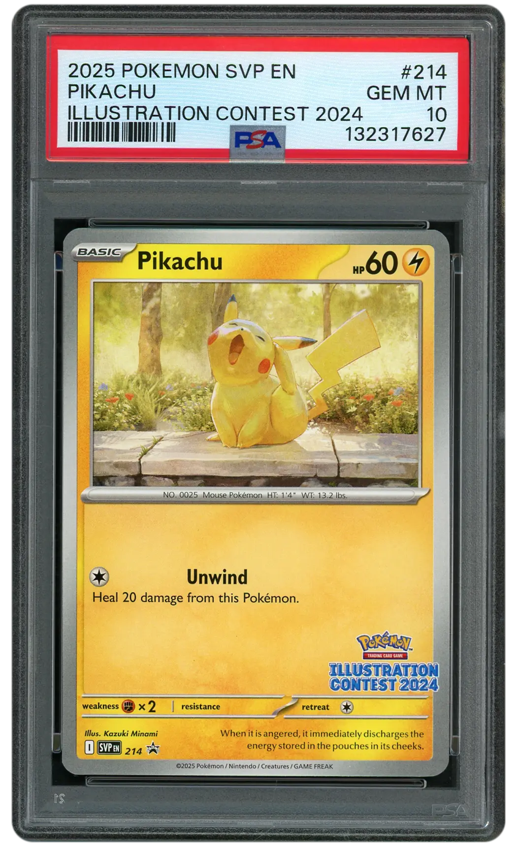2025 Black Star Promo Pikachu #214 PSA 10