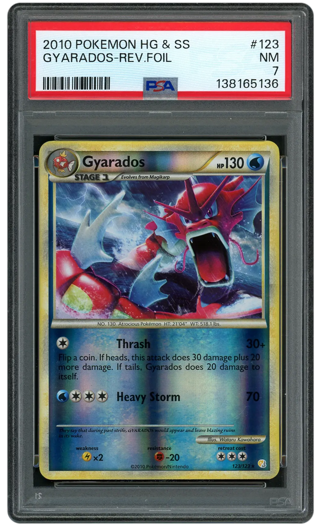 2010 HeartGold & SoulSilver Gyarados #123 PSA 7