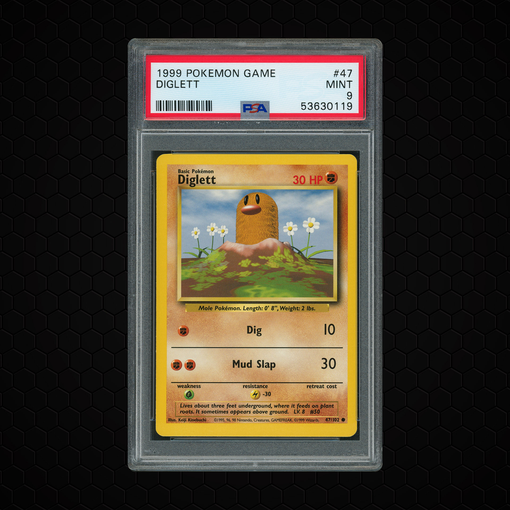 1999 Base Set Diglett #47 PSA 9